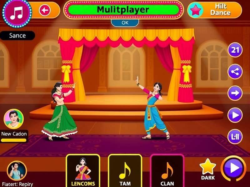 Navratri Rhythms gameplay screenshot showing traditional dance moves
